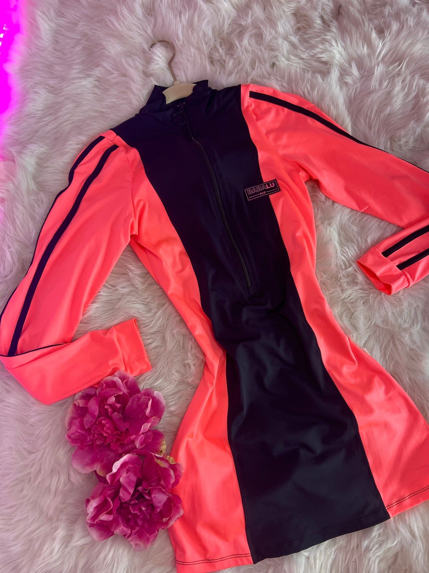 Dress Black & Coral
